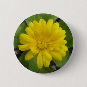 Badge Rond 5 Cm Bouton Marigold jaune vif
