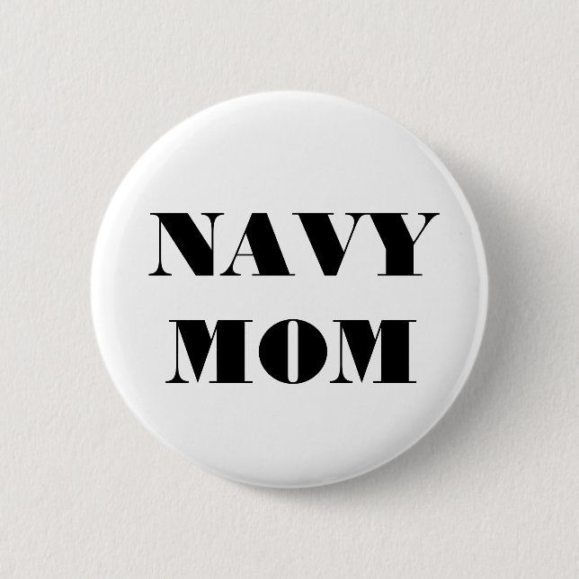 Badge Rond 5 Cm Bouton Marine Maman (Devant)