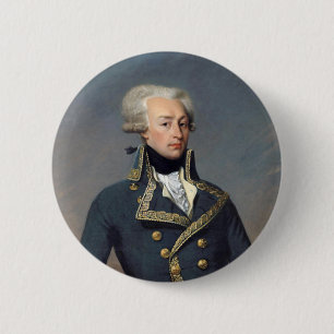 Badge Rond 5 Cm Bouton Marquis de Lafayette - Portrait classique