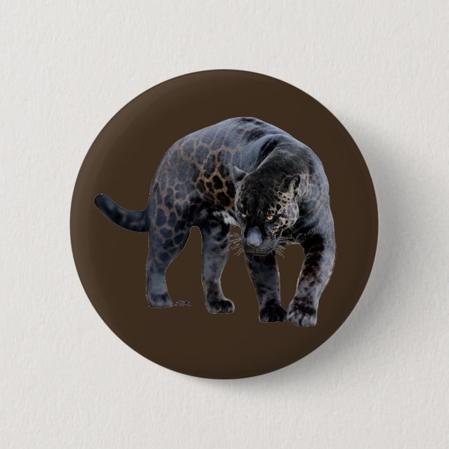 Badge Rond 5 Cm Bouton marron Jaguar Diablo (Devant)