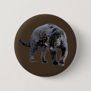 Badge Rond 5 Cm Bouton marron Jaguar Diablo
