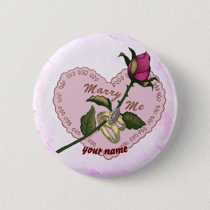 Badge Rond 5 Cm Bouton Marry Me mariage