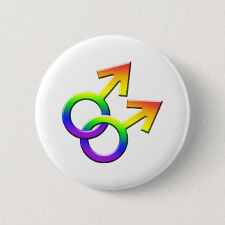 Badge Rond 5 Cm Bouton masculin relié 03 de symboles d'arc-en-ciel