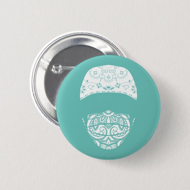 Badge Rond 5 Cm bouton masqué cachemire (Devant & derrière)