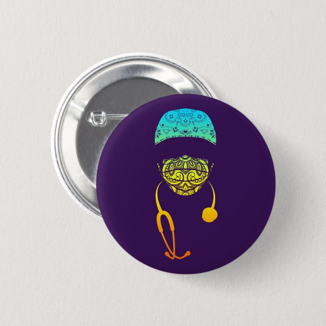 Badge Rond 5 Cm bouton masque cachley (Devant & derrière)