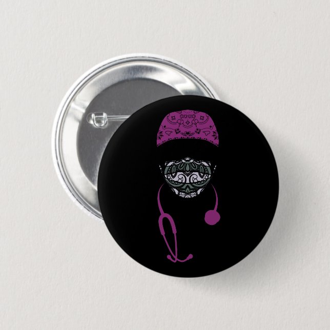 Badge Rond 5 Cm bouton masque cachley (Devant & derrière)