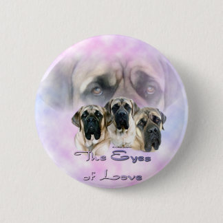 Badge Rond 5 Cm Bouton Mastiff Eyes of Love