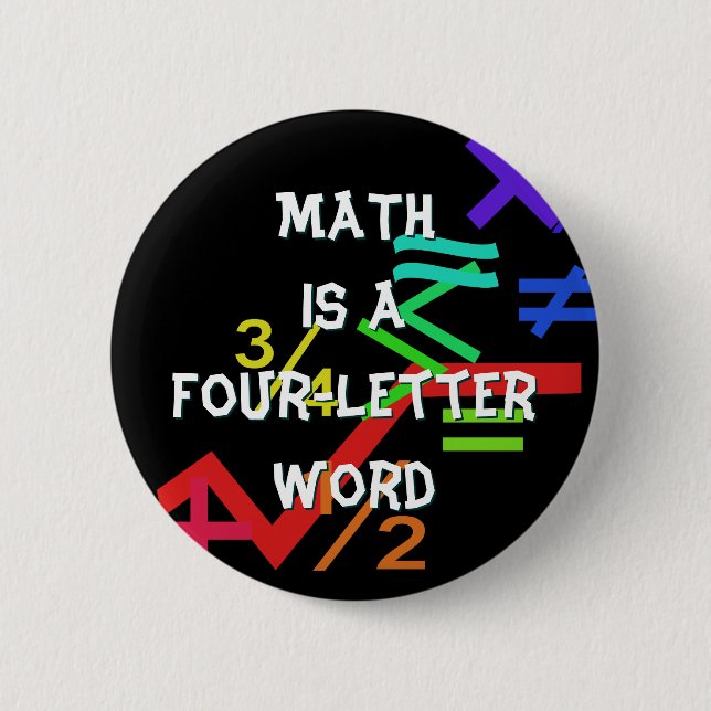 Badge Rond 5 Cm Bouton Mathématiques (Devant)