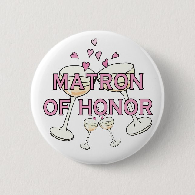 Badge Rond 5 Cm Bouton : Matron d'honneur (Devant)