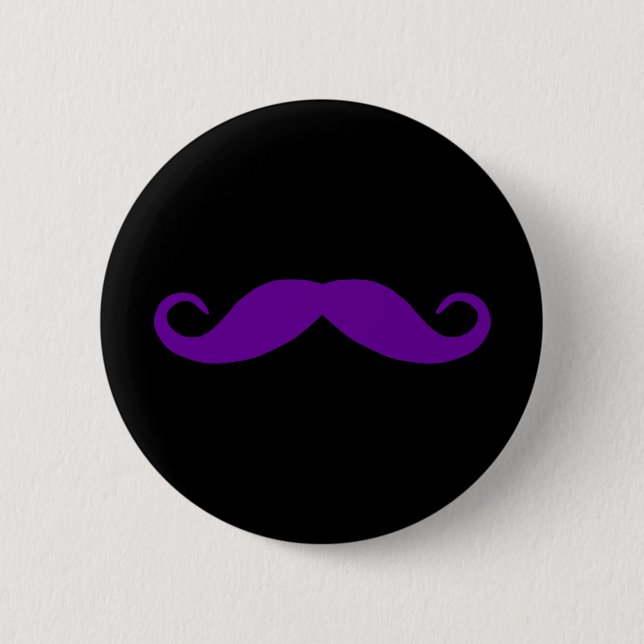 Badge Rond 5 Cm Bouton mauve de moustache (Devant)