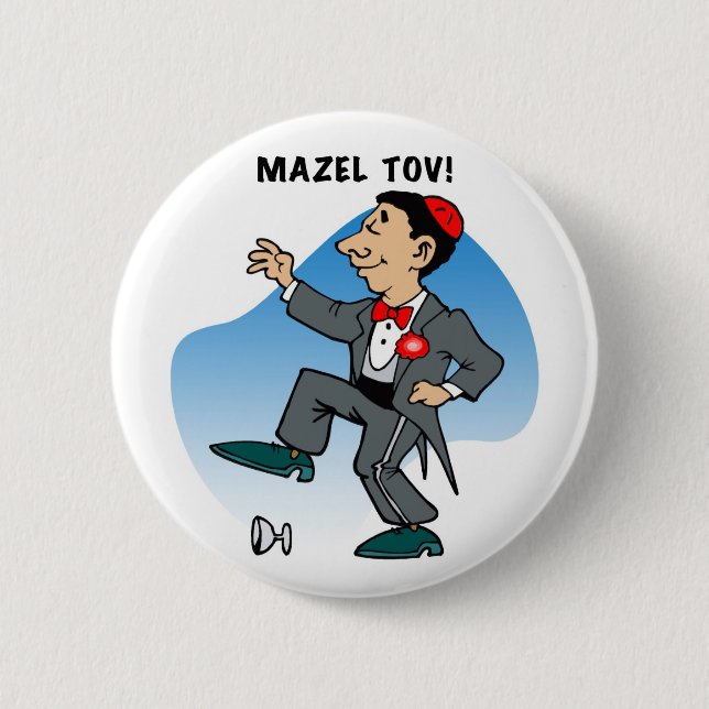 Badge Rond 5 Cm Bouton : Mazal Tov (Devant)