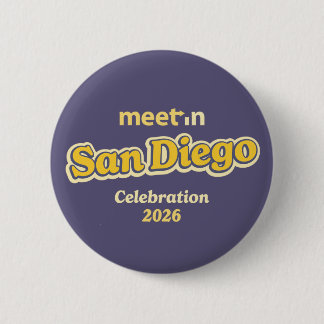 Badge Rond 5 Cm Bouton Meet-in San Diego - fond sombre