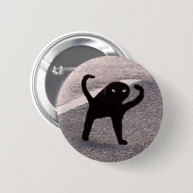 Badge Rond 5 Cm Bouton Mème de chat maudit (Devant & derrière)