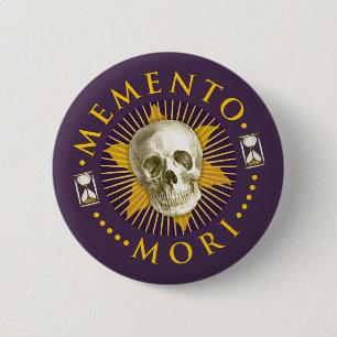 Badge Rond 5 Cm Bouton Memento Mori