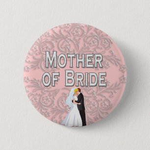 Badge Rond 5 Cm Bouton : Mère de jeune mariée