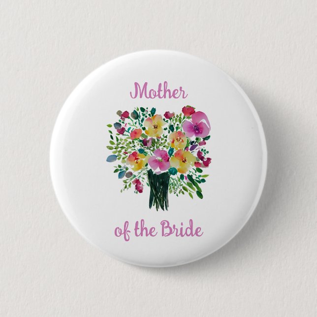 Badge Rond 5 Cm Bouton Mère de la mariée (Devant)