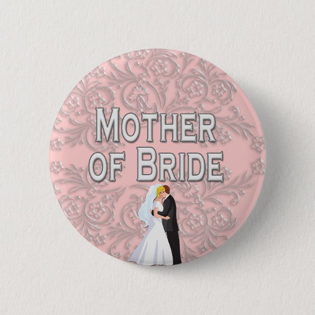Badge Rond 5 Cm Bouton : Mère de la mariée (Devant)