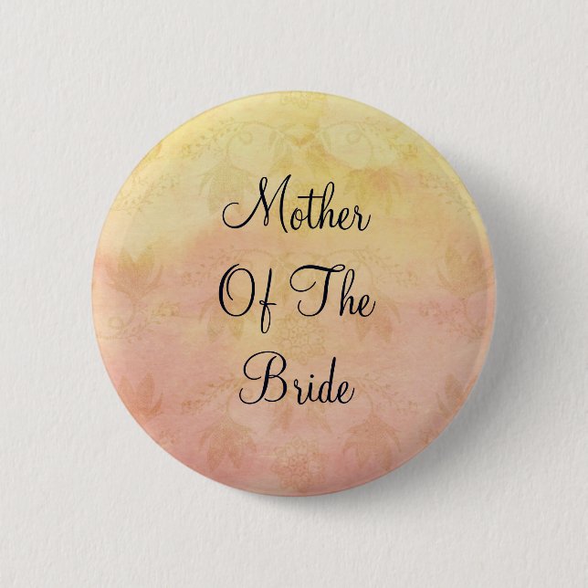 Badge Rond 5 Cm Bouton Mère de mariée en noir (Devant)