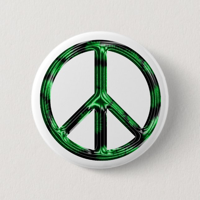 Badge Rond 5 Cm Bouton métallique vert de paix (Devant)