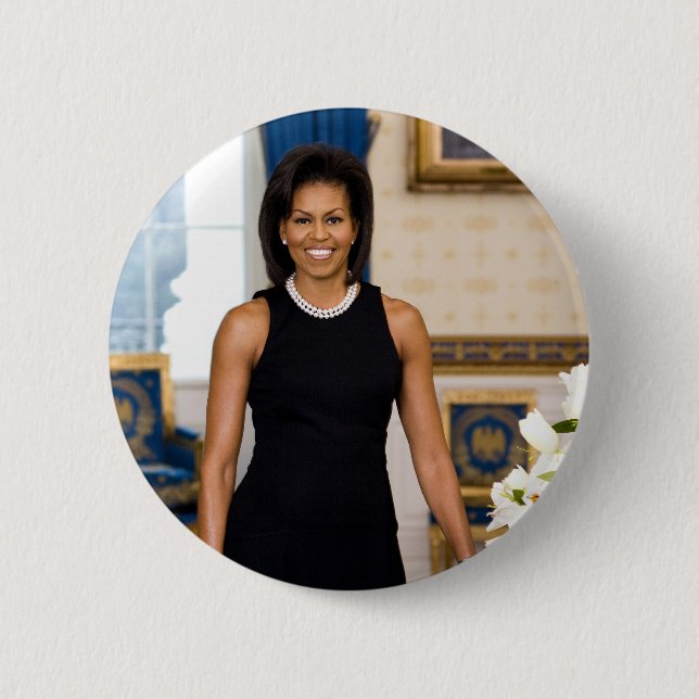 Badge Rond 5 Cm Bouton Michelle Obama (Devant)