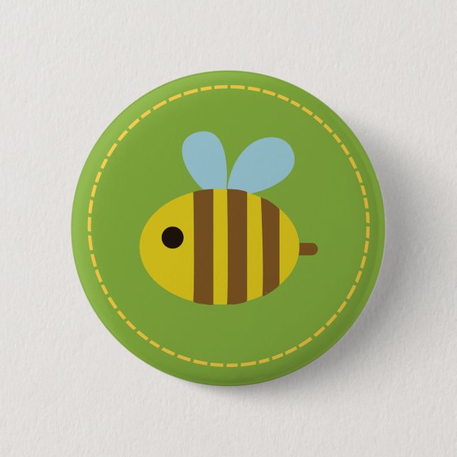 Badge Rond 5 Cm Bouton mignon d'abeille (Devant)