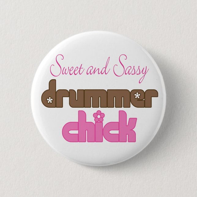Badge Rond 5 Cm Bouton mignon de batteur (Devant)