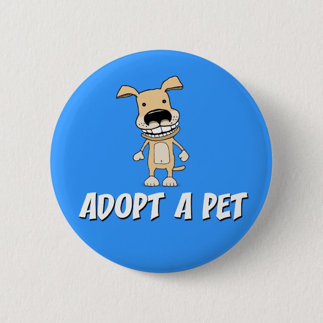 Badge Rond 5 Cm Bouton mignon de chien : Adoptez un animal (Devant)