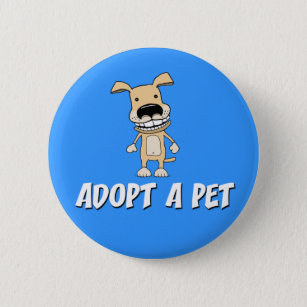 Badge Rond 5 Cm Bouton mignon de chien : Adoptez un animal