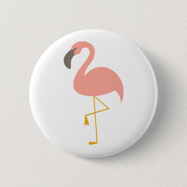 Badge Rond 5 Cm Bouton mignon de Flamant rose (Devant)