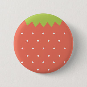 Badge Rond 5 Cm Bouton mignon de fraise rose
