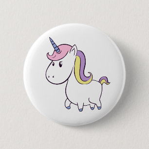 Badge Rond 5 Cm Bouton mignon de licorne d'arc-en-ciel pour des