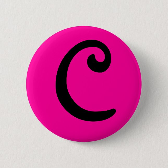 BADGE ROND 5 CM BOUTON MIGNON DE MONOGRAMME DE "C" (Devant)