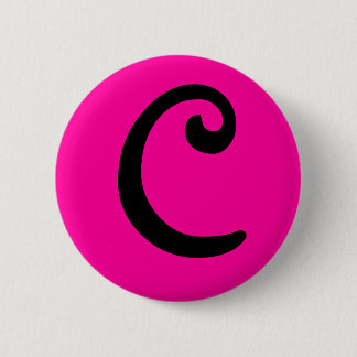 BADGE ROND 5 CM BOUTON MIGNON DE MONOGRAMME DE "C"