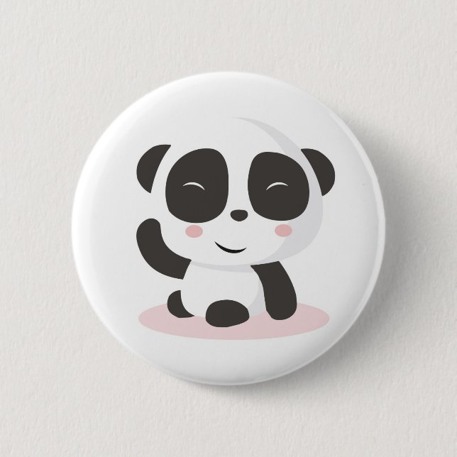 Badge Rond 5 Cm Bouton mignon de motif de panda (Devant)