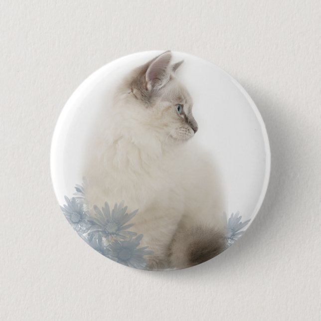 Badge Rond 5 Cm bouton mignon de ragdoll (Devant)