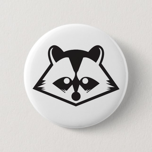 Badge Rond 5 Cm Bouton mignon de raton laveur (Devant)