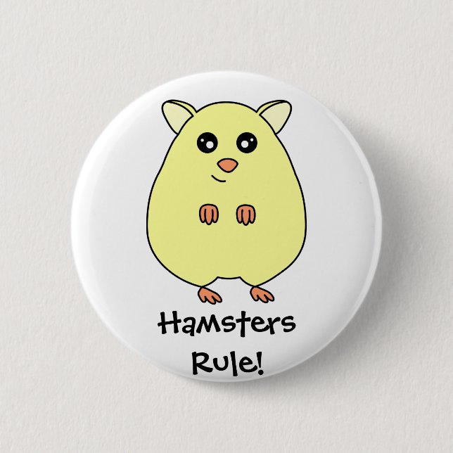 Badge Rond 5 Cm Bouton mignon de règle de hamsters de bande (Devant)