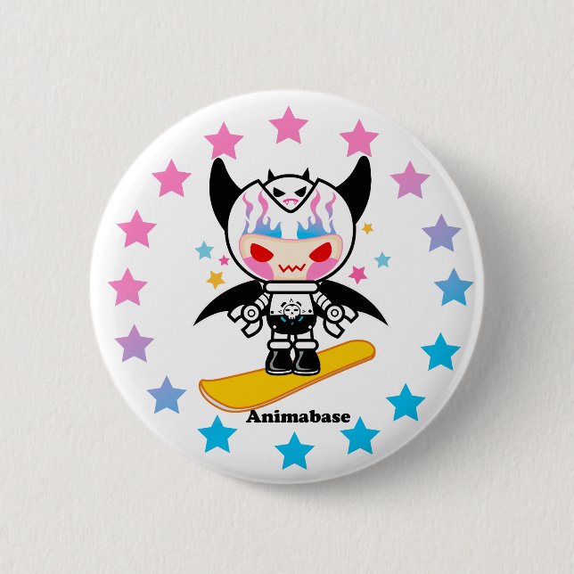 Badge Rond 5 Cm Bouton mignon de style de robot d'enfant (Devant)