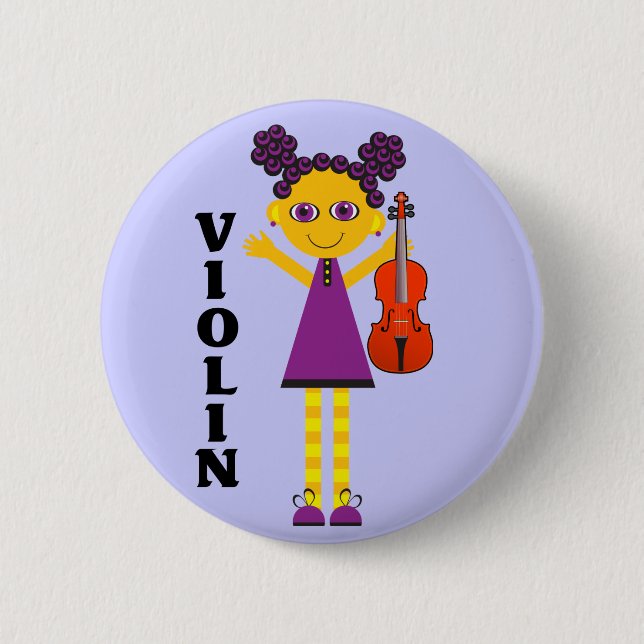 Badge Rond 5 Cm Bouton mignon de violon d'enfants (Devant)