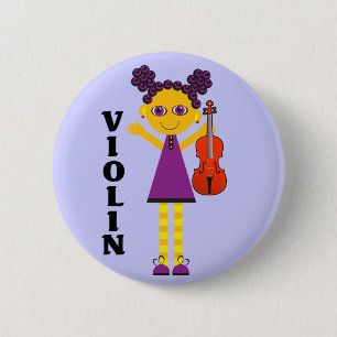 Badge Rond 5 Cm Bouton mignon de violon d'enfants