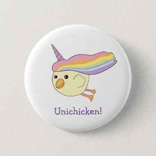 Badge Rond 5 Cm Bouton mignon d'Unichicken de bande dessinée