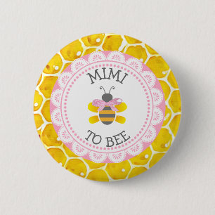 Badge Rond 5 Cm Bouton Mimi to Bee Baby shower