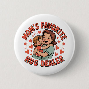 Badge Rond 5 Cm Bouton minuscule, grand amour - Célébrez le câlin