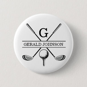 Badge Rond 5 Cm Bouton Modèle Monogramme de Golf Design