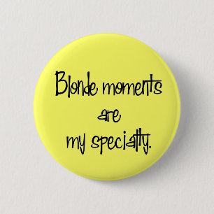 Badge Rond 5 Cm Bouton Moments Blonde