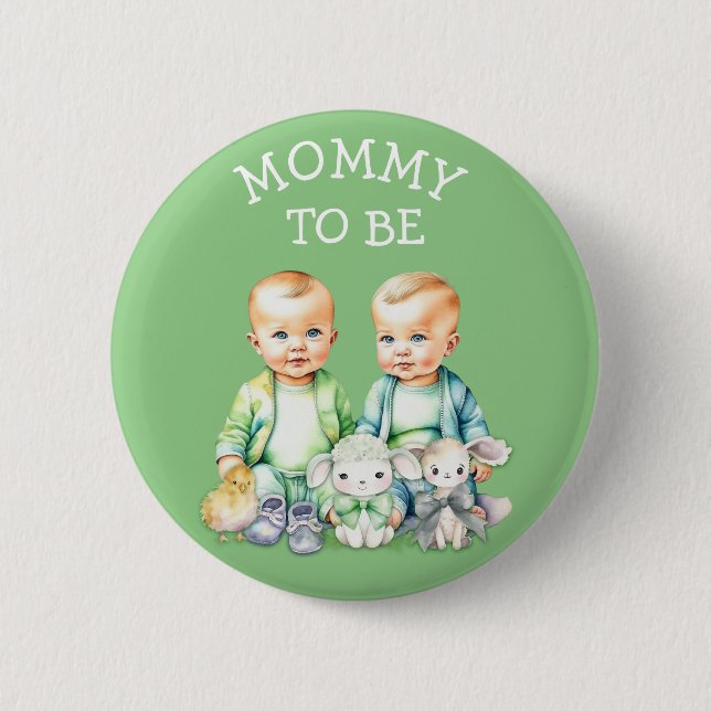 Badge Rond 5 Cm Bouton Mommy personnalisée pour être Baby shower (Devant)