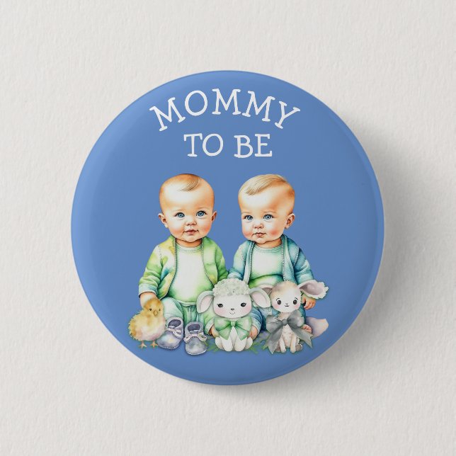 Badge Rond 5 Cm Bouton Mommy personnalisée pour être Baby shower (Devant)