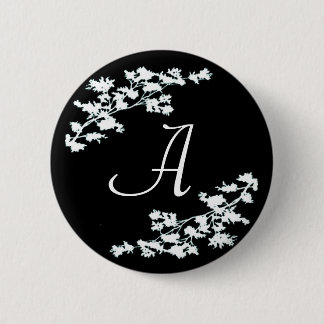 Badge Rond 5 Cm Bouton Monogramme Floral Deco