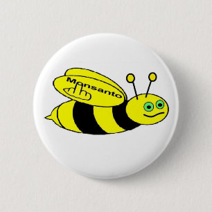 Badge Rond 5 Cm Bouton Monsanto Bee Flip
