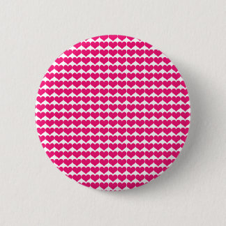 Badge Rond 5 Cm Bouton Motif Coeur rose